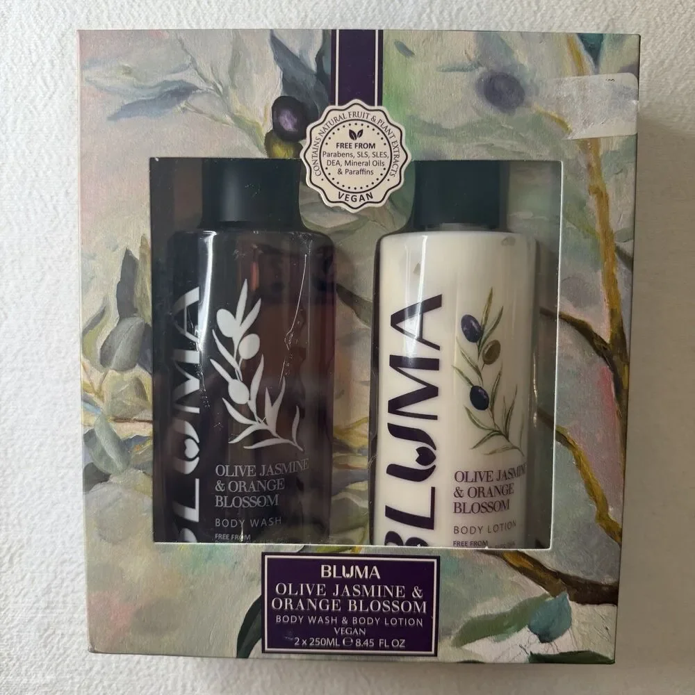 Bluma-Olive Jasmine & Orange Blossom Vegan Body Wash & Body Lotion-8.45 FL OZ